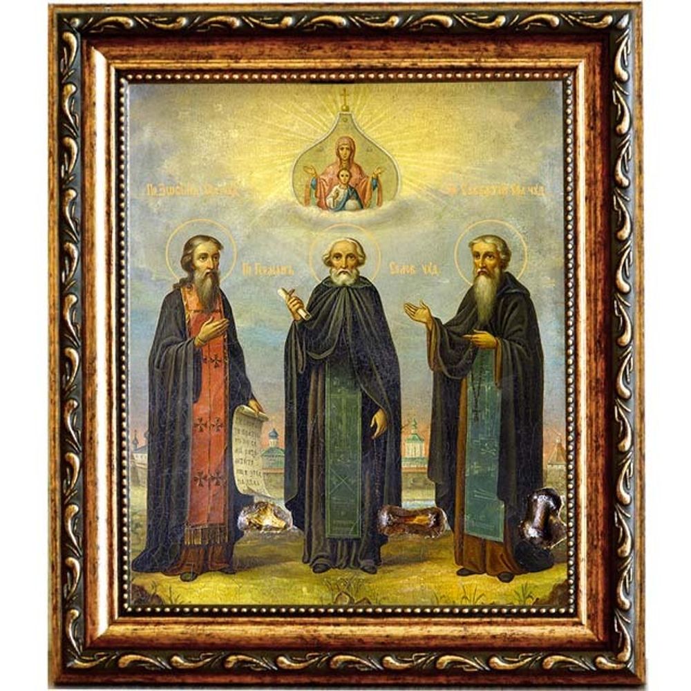 Зосима, Савватий и Герман Соловецкие преподобные. Икона на холсте.