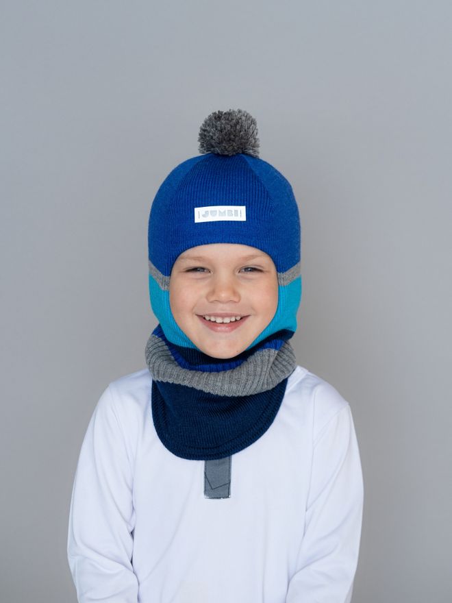 Шлем зимний вязаный (Лазурный) ЧИП