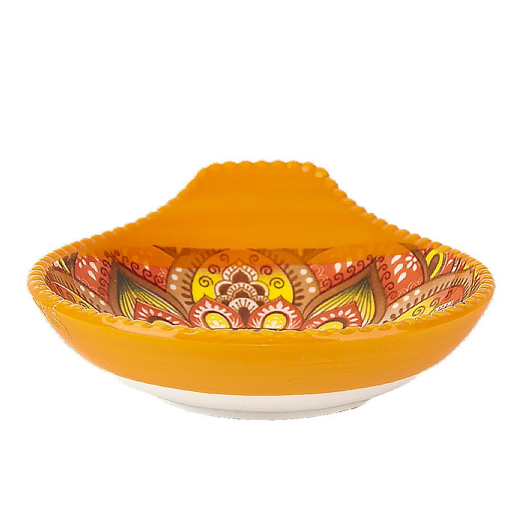 Оливница с ручкой " " (оранжевый) 12х10х3см (min12) (транспортная упаковка)