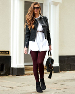 Теплые колготки с легким блеском Premium Opaques (Размер: S-M) (Цвет: бордовый)