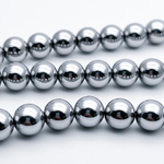 Гематит Шар бусины (имитация), цвет серебристый, диаметр 10-10,1 мм, цена за 20 шт (1/2 нити)