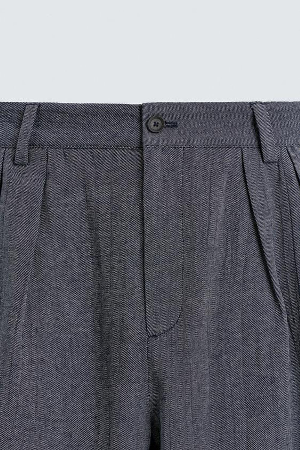 ZARA БРЮКИ RELAXED FIT СО СКЛАДКАМИ, СИНИЙ