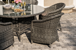 "Эспрессо–150 R" обеденная группа плетеная, цвет графит