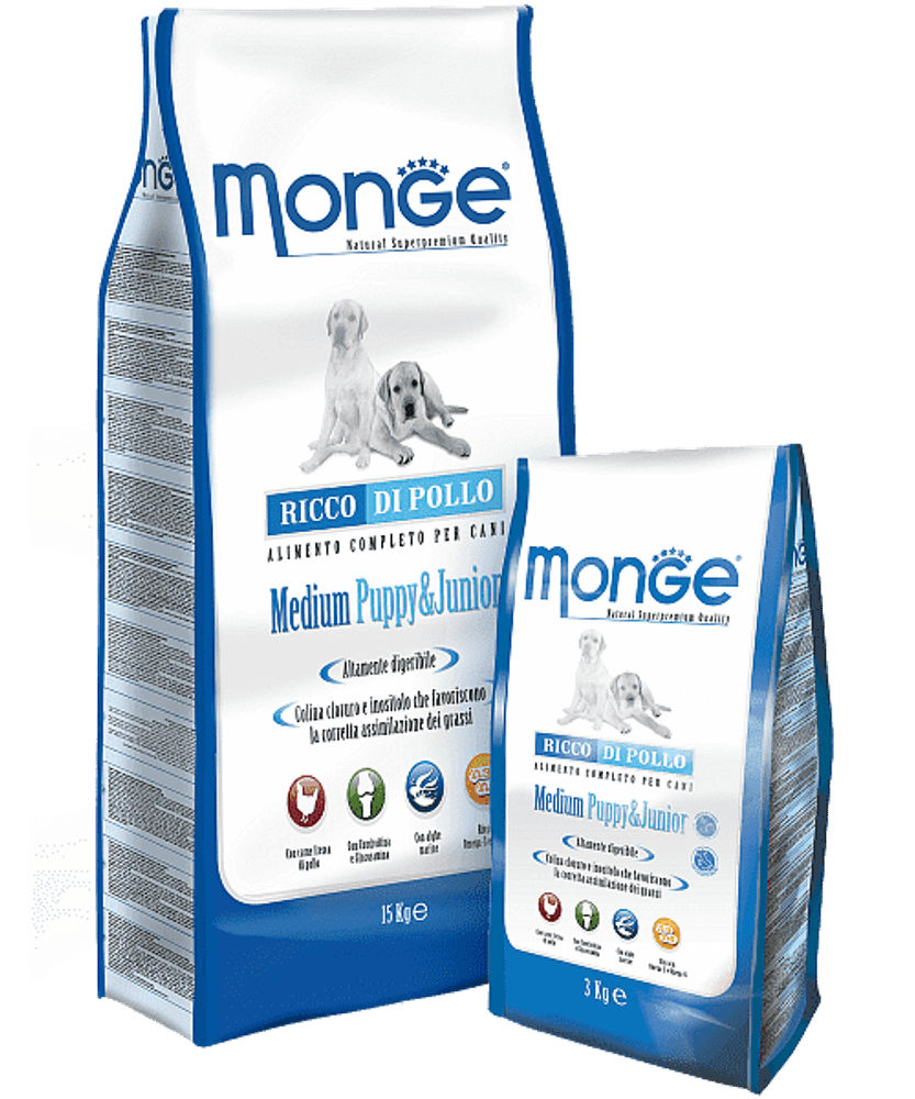 Monge Dog 15кг Medium корм для щенков средних пород Monge Dog 15кг Medium корм для щенков средних пород