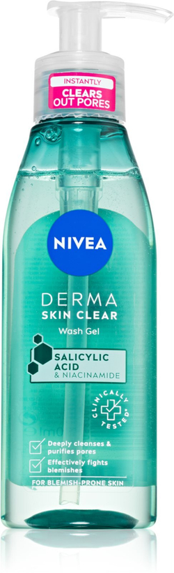 Nivea Derma Skin Clear - очищающий гель для лица /   150  ml  / GTIN 2800018493164