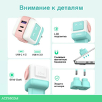 Сетевое зарядное устройство Ugreen CD361 Pink/Blue (35855)