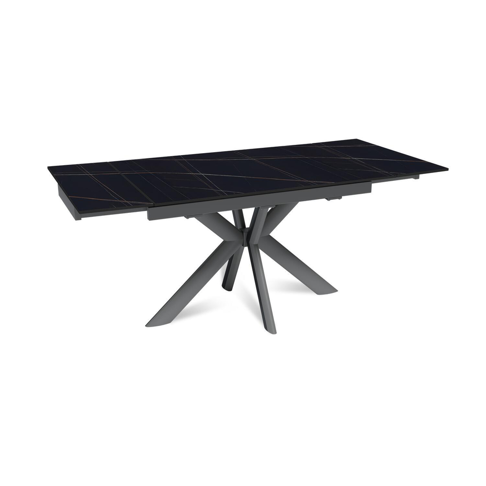 Стол раскладной Strong (120+30+30), керамика матовая Black Gold