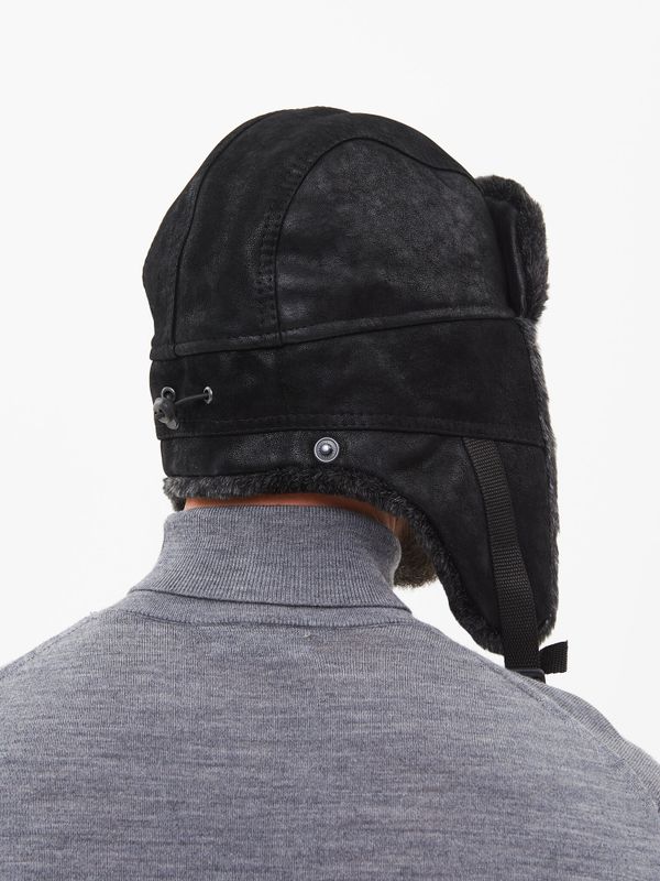 Шапка ушанка зимняя Енисей ткань Замша цвет Черный