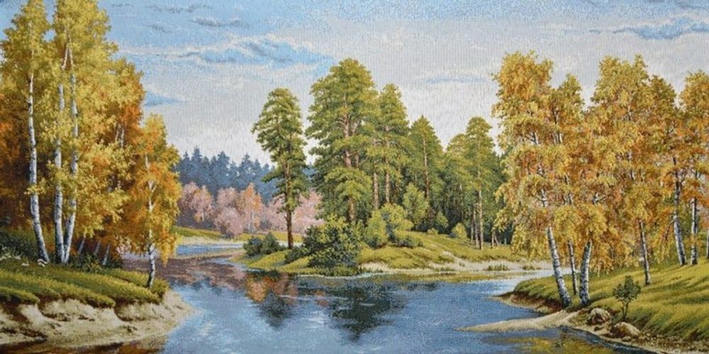 Гобеленовая картина &quot;D. КРАСКИ ОСЕНИ&quot; в багетной раме, Россия.