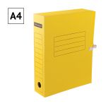 Папка архивная на завязках 75мм, микрогофрокартон, Спейс, желтый