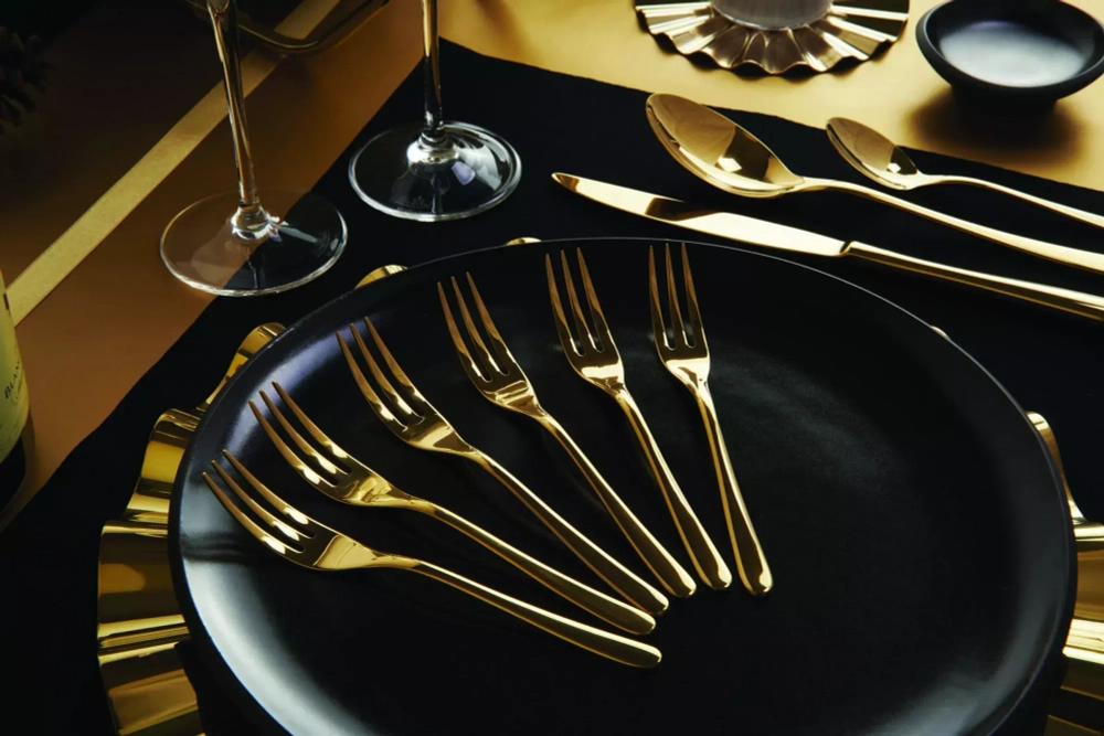 Sambonet - Набор из 6 вилок Taste PVD Gold / артикул   52553GA5  / GTIN 8014808166716