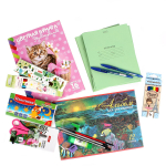 Набор школьно-письменных принадл. "Учись с удовольствием! Кошарики" 27 предм. (Хатбер)