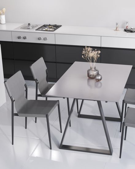 Стул обеденный West серый экокожа