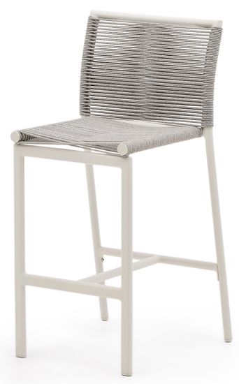 Садовый барный стул Culip из веревки и белого алюминия, 65 см Испания La Forma