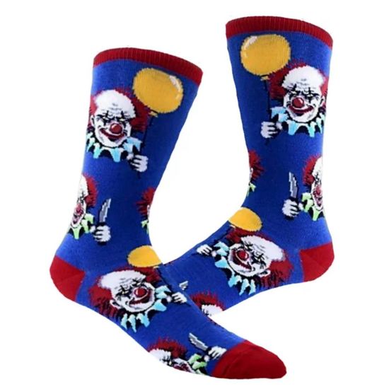 Носки "Пеннивайз", р-р 40-44 (голубой, красная пятка)