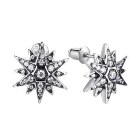 Серьги из серебра с фианитами