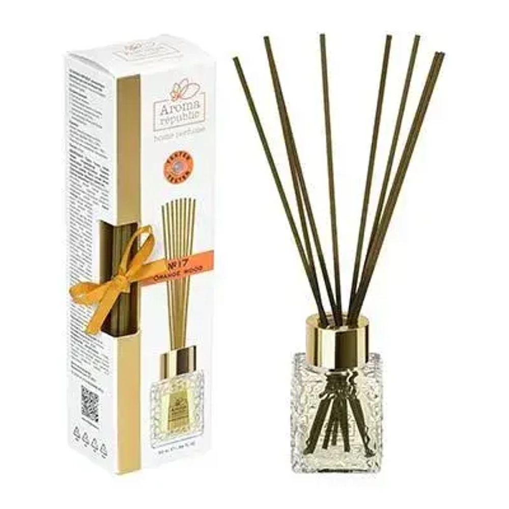 AROMA REPUBLIC Ароматический диффузор в стеклянном флаконе 50 мл,»№17 Orange wood» /12