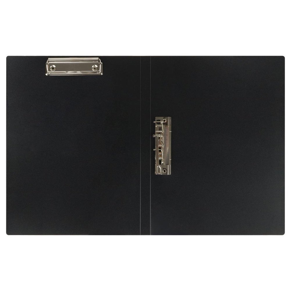 Папка с 2-мя зажимами А4 700мкм, черная "Стандарт" (Стамм)