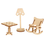 Сборная деревянная модель "Мебельный гарнитур Гостиная"