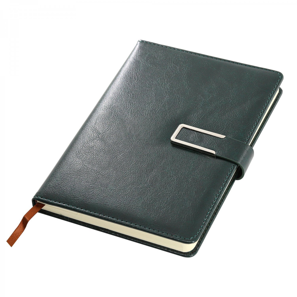 Записная книжка А5, Yalong, 7БЦ, иск. кожа, поролон, ляссе, тонир. блок, клапан на магните, фурнитура металл, ассорти, клетка, 128 л.