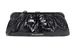 Balenciaga Leather Shoulder Bag, Clutch Regular Women"s Black