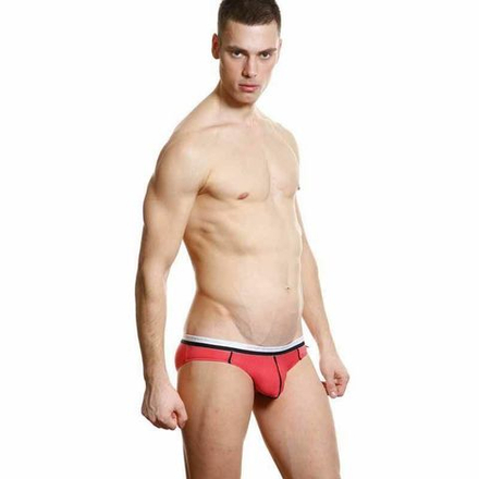 Мужские трусы слипы красные Andrew Christian V Slim Holiday Brief Red