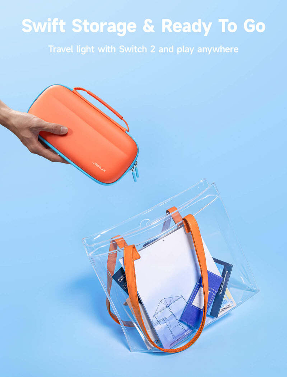 Цветной ультратонкий чехол JSAUX BG0119 для Switch 2, оранжевый