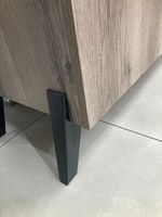 Тумба под ТВ с ножками Ольга-3 дуб делано серый/сильвер Пэлас