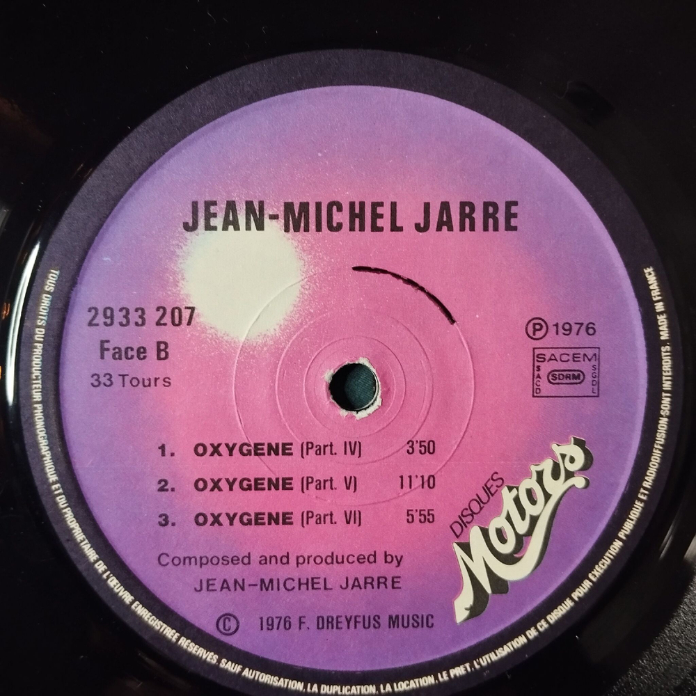 Винтажная виниловая пластинка LP Jean Michel Jarre Oxygene (France 1976) Motors