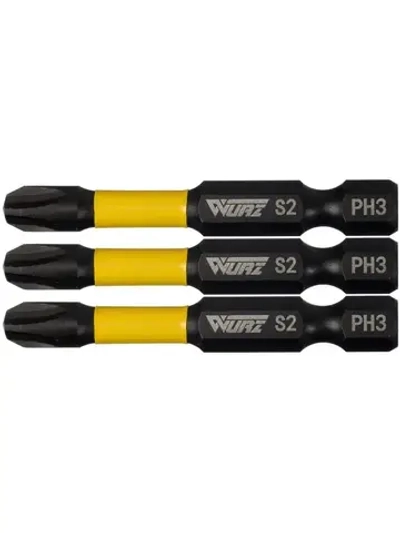 Бита PH3 х 50мм S2 3шт. торсионная намагниченная WURZ 2950-3