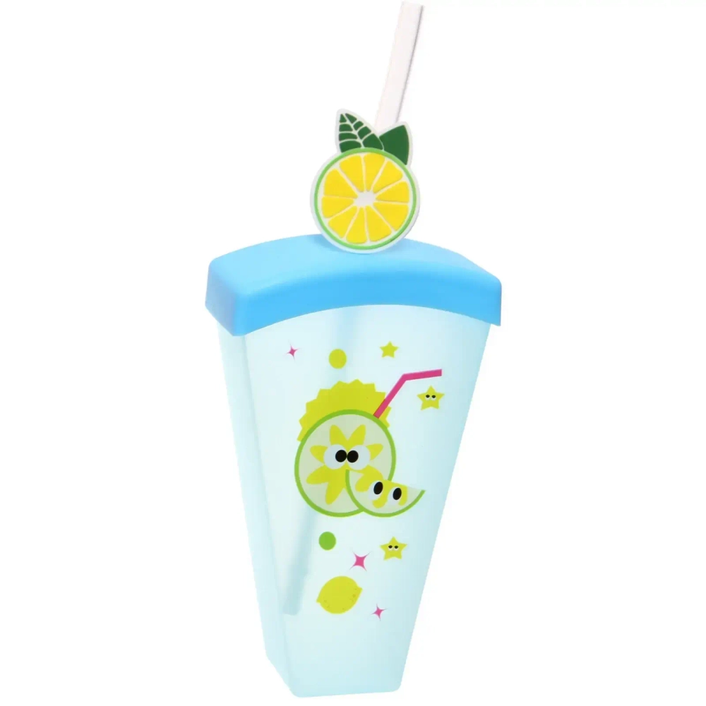 Стакан пластиковый 600мл «Свежесть лета» с трубочкой, цвета микс