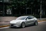 Карбоновый обвес для Tesla Model 3 2017-2025+ боковые юбки диффузор спойлер губа переднего бампера канарды
