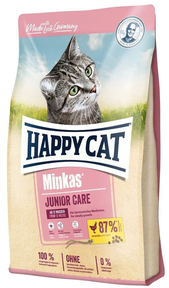 Сухой корм Happy Cat Minkas Junior Care для котят с 4 месяцев Птица 10 кг
