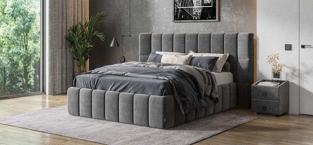 Тумба BOSS CLASSIC Monolit серый, Вяз каменный