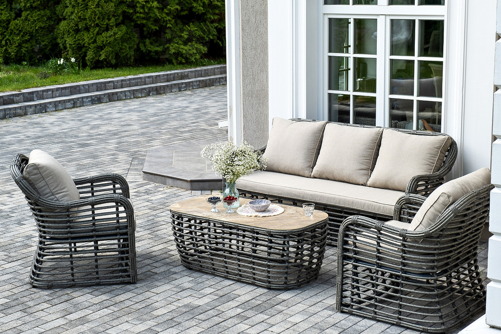 "Ницца" лаунж-зона из искусственного ротанга, цвет бронзовый