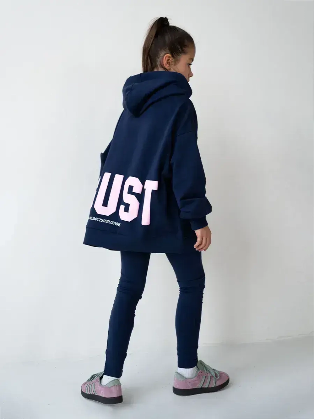 Костюм для девочки, толстовка и леггинсы, синий