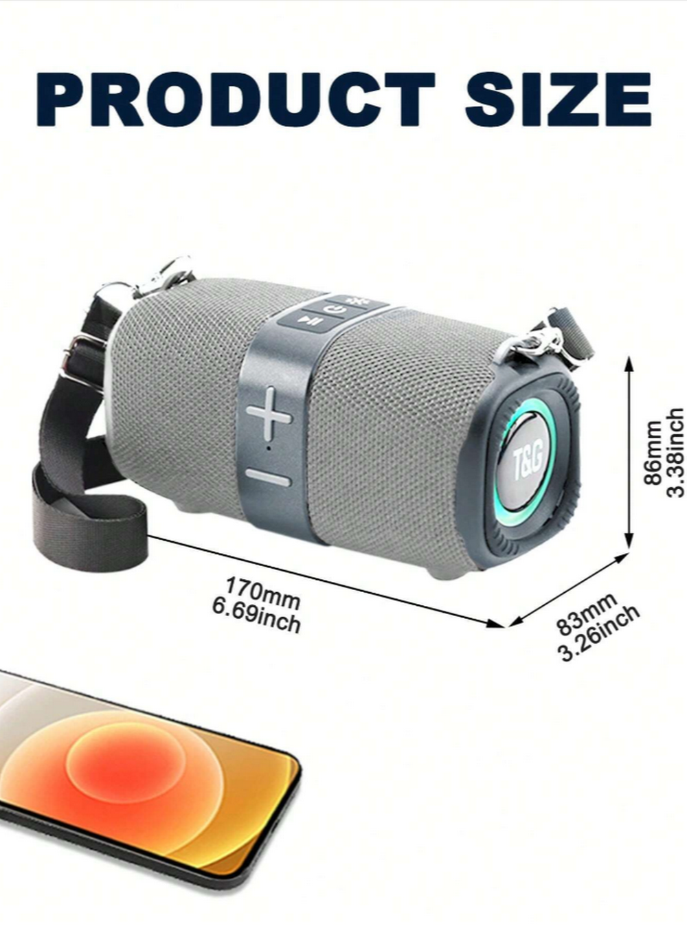 Беспроводная колонка TG-667 (10W TF USB FM) RGB Light