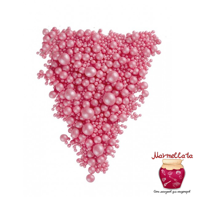 Шоколадный декор "Жемчуг РОЗОВЫЙ" 3 размера №105, 100 гр.