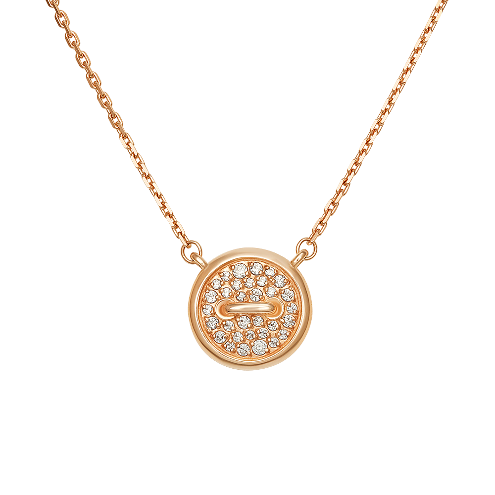 Колье «Пуговица» из красного золота с фианитами