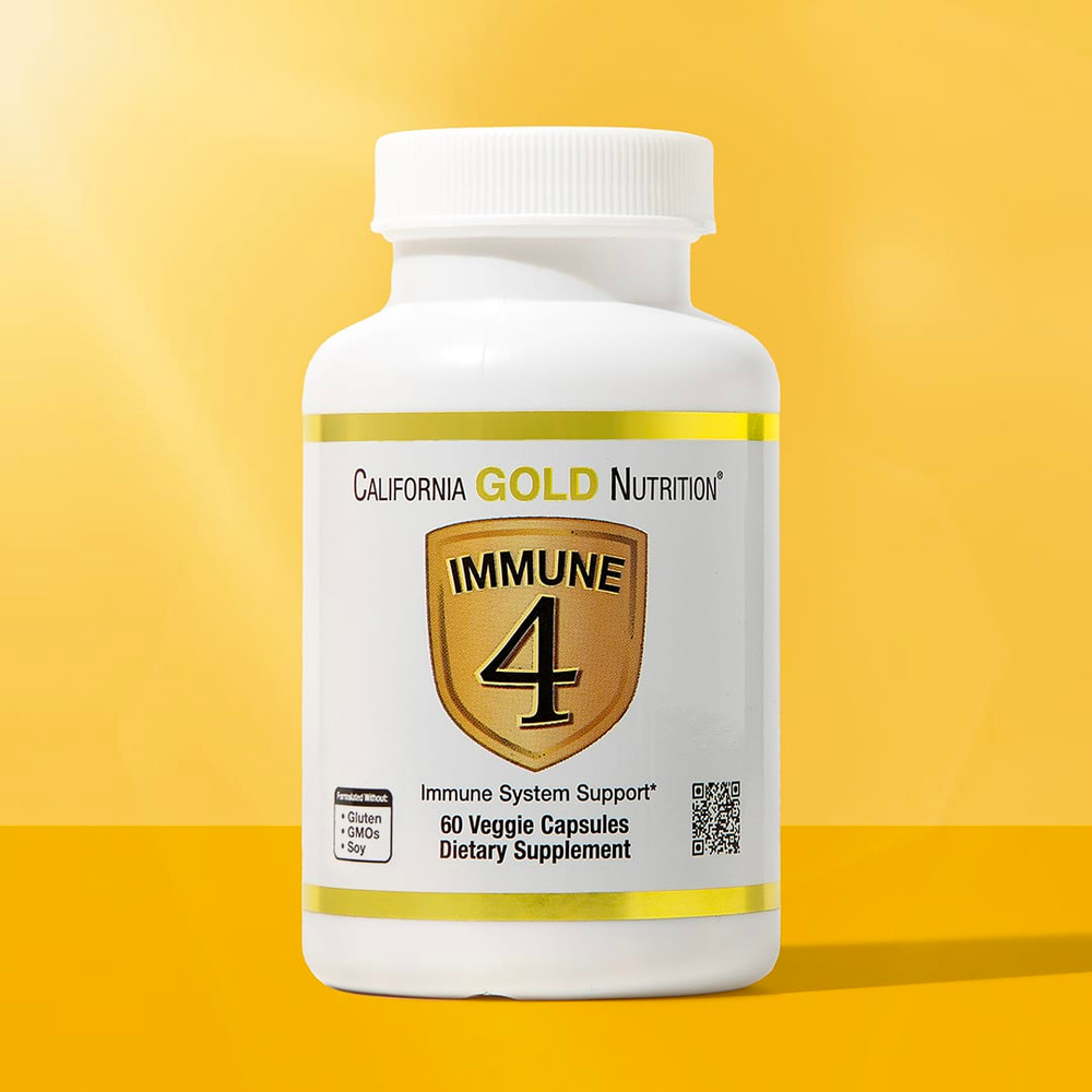 California Gold Nutrition, Immune 4, средство для укрепления иммунитета, 60 вегетарианских капсул