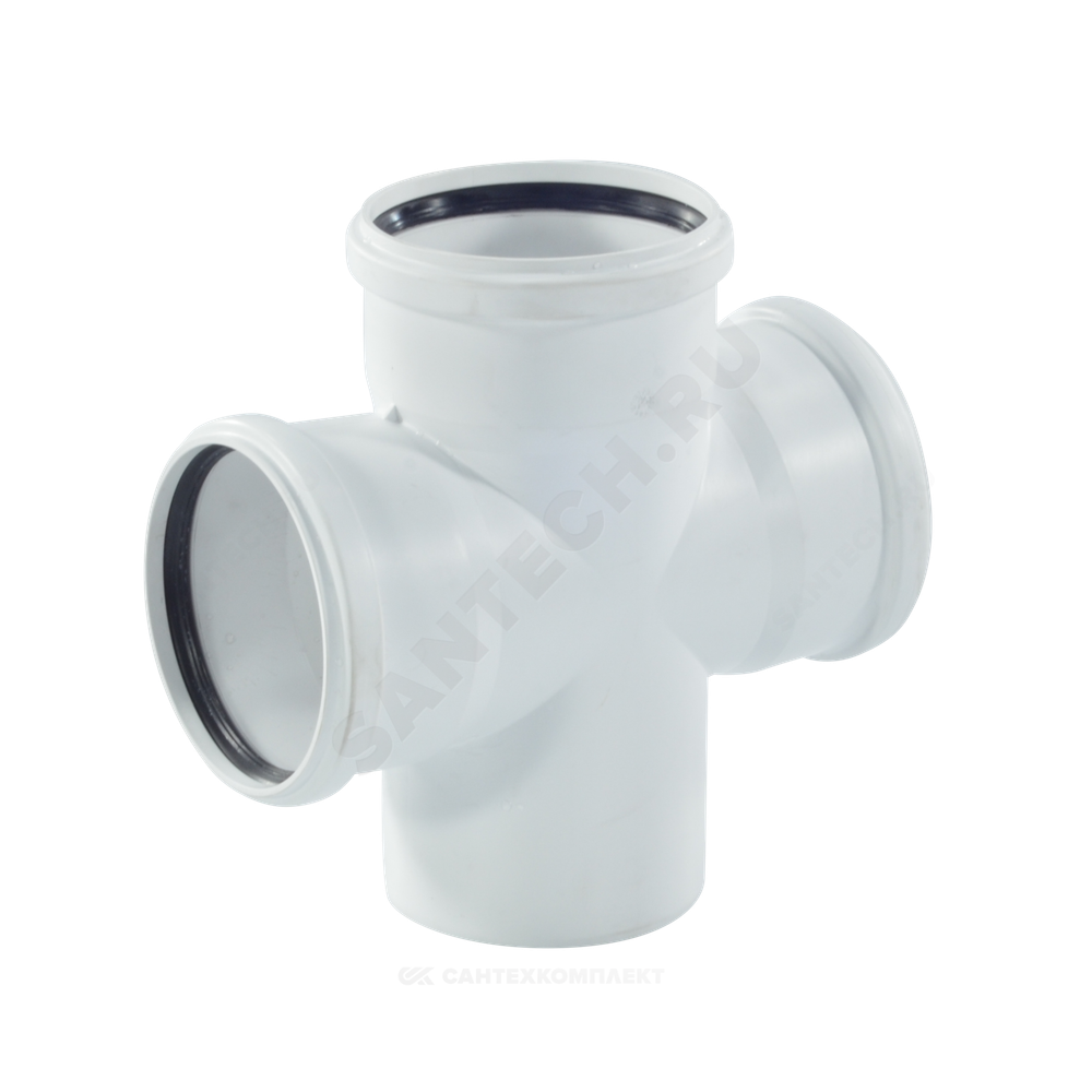 Крестовина PP-H 1-плоскостная бесшумная белая RAUPIANO PLUS Дн 110х110х110х87гр б/нап в/к Rehau 11215541001