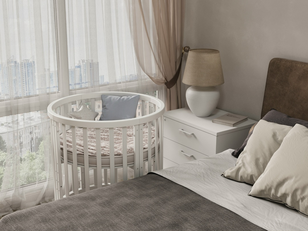 Кроватка для новорожденных ИНКАНТО 9/1 ( поперечный маятник ) белый