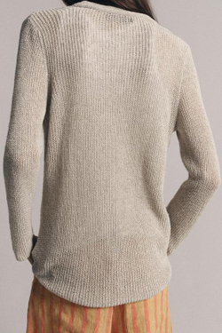 ZARA ТРИКОТАЖНЫЙ КАРДИГАН С V-ОБРАЗНЫМ ВЫРЕЗОМ, СВЕТЛО-БЕЖЕВЫЙ