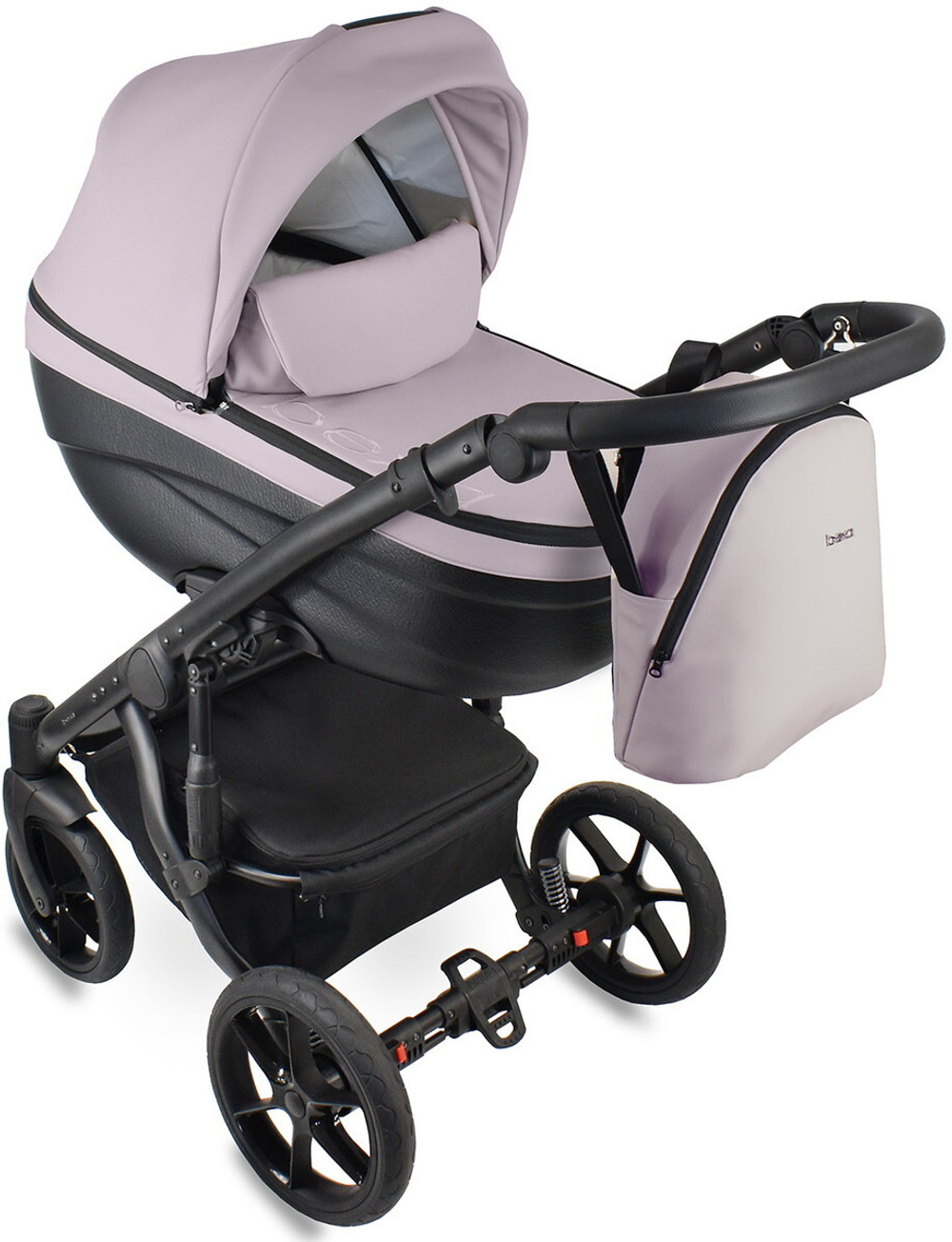Детская коляска Bexa Ideal Eco 2 в 1 IE07 черный+пудра кожа