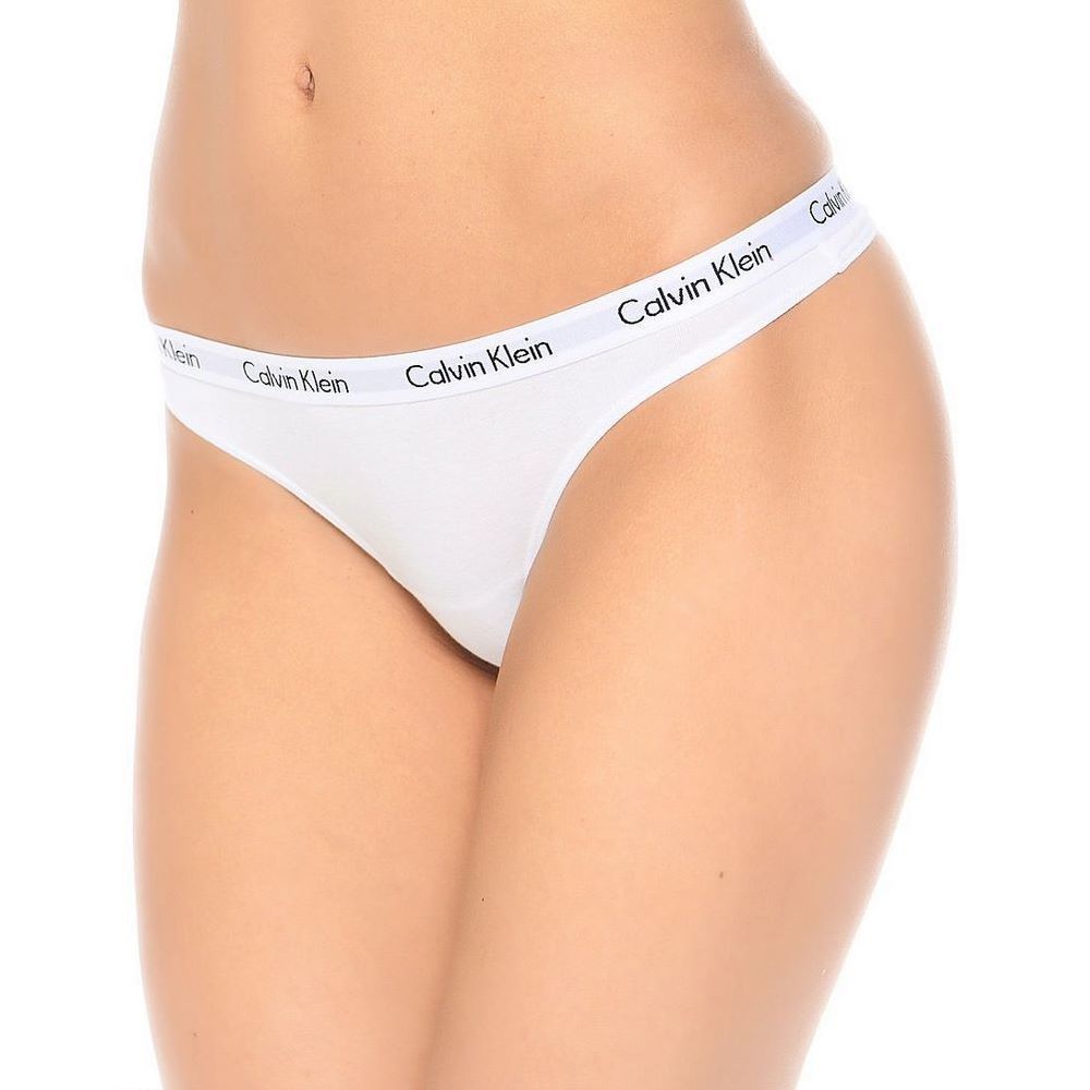 Женские трусы стринги белые Calvin Klein Women Carousel