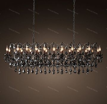 replica  19TH C. ROCOCO IRON & SMOKE CRYSTAL RECTANGULAR Restoration Hardware 68290139