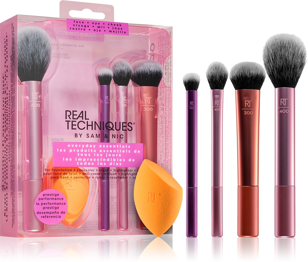 Real Techniques Everyday Essentials - Набор кистей для создания идеального внешнего вида, 4 szt.