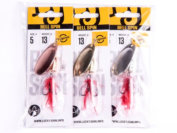 Блесна вращ. Lucky John BELL SPIN 05 013.0г C/G/S 3шт. набор