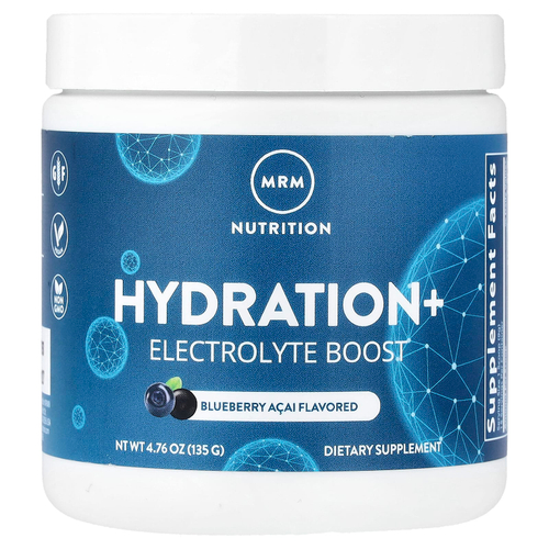 MRM Nutrition, Hydration + Electrolyte Boost, голубика и асаи, 135 г (4,76 унции)