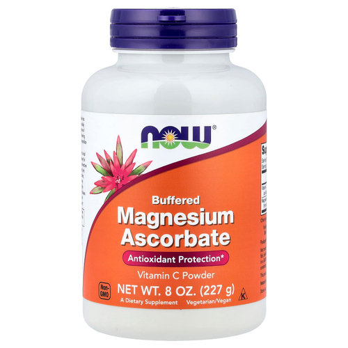 NOW Foods, чистый, буферизованный аскорбат магния с витамином С, в виде порошка, 227 г (8 унций)